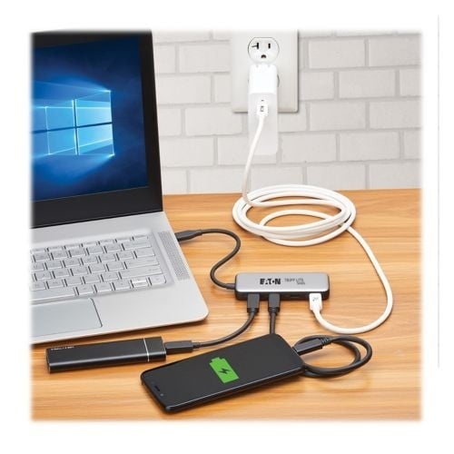 EATON Hub USB-C a 4 porte, USB 3.2 Gen 2 (10 Gbps), 4 porte USB-C, ricarica PD 100 W, compatibile con Thunderbolt 3, grigio - PC | TecnoCARE.net Sabaudia, Latina, Terracina, San Felice Circeo e Pontinia
