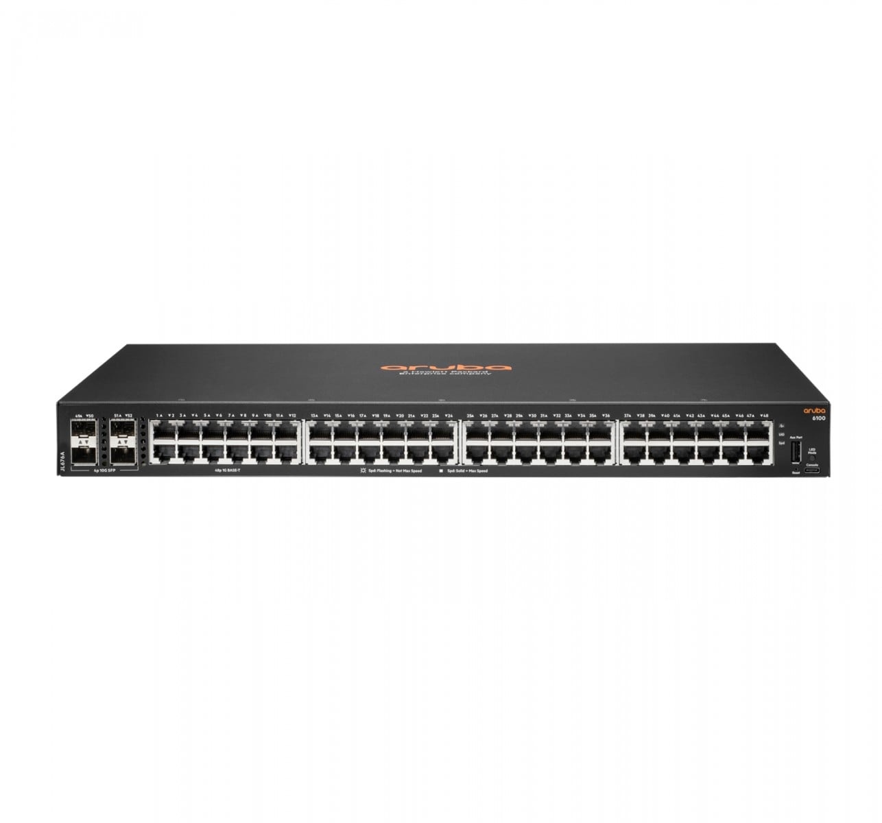 HPE NW HPE SWITCH ARUBA 6100 48 PORTE 10/100/1000 + 4X 1GB/10GB SFP+ - SWITCH E HUB | TecnoCARE.net Sabaudia, Latina, Terracina, San Felice Circeo e Pontinia