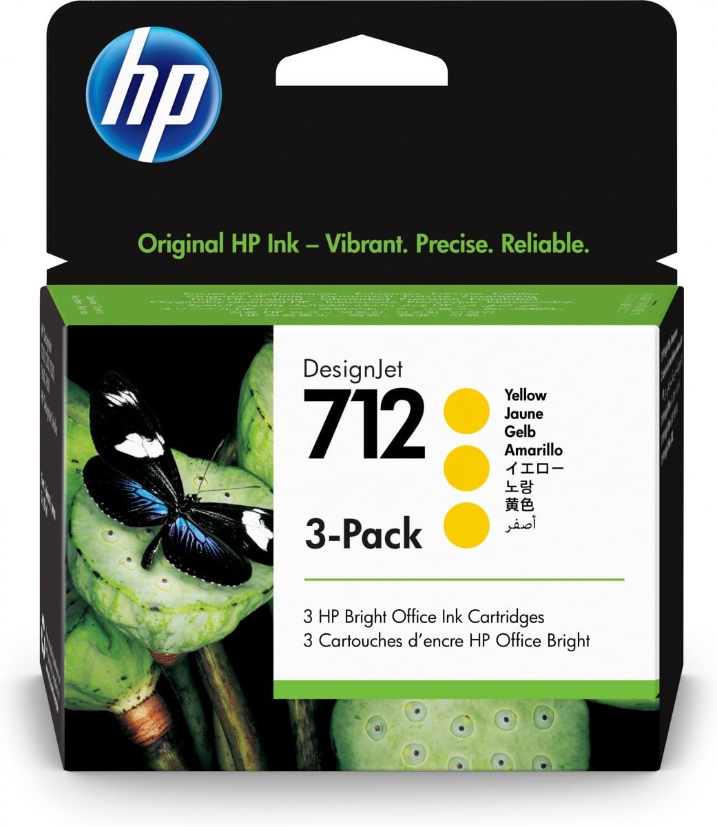 HP HP Confezione da 3 cartucce di inchiostro giallo originale DesignJet 712 da 29 ml - STAMPANTI E SCANNER | TecnoCARE.net Sabaudia, Latina, Terracina, San Felice Circeo e Pontinia