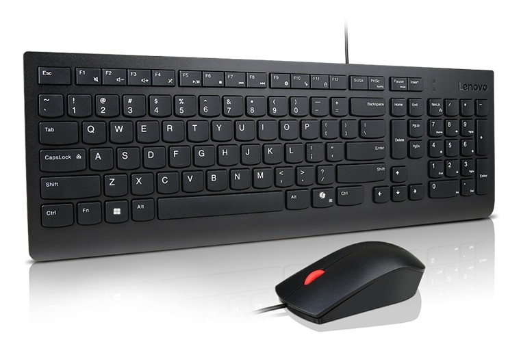 LENOVO Lenovo Essential Wired Combo Black US Euro tastiera Mouse incluso Universale USB Nero - TASTIERE E CONTROLLER | TecnoCARE.net Sabaudia, Latina, Terracina, San Felice Circeo e Pontinia