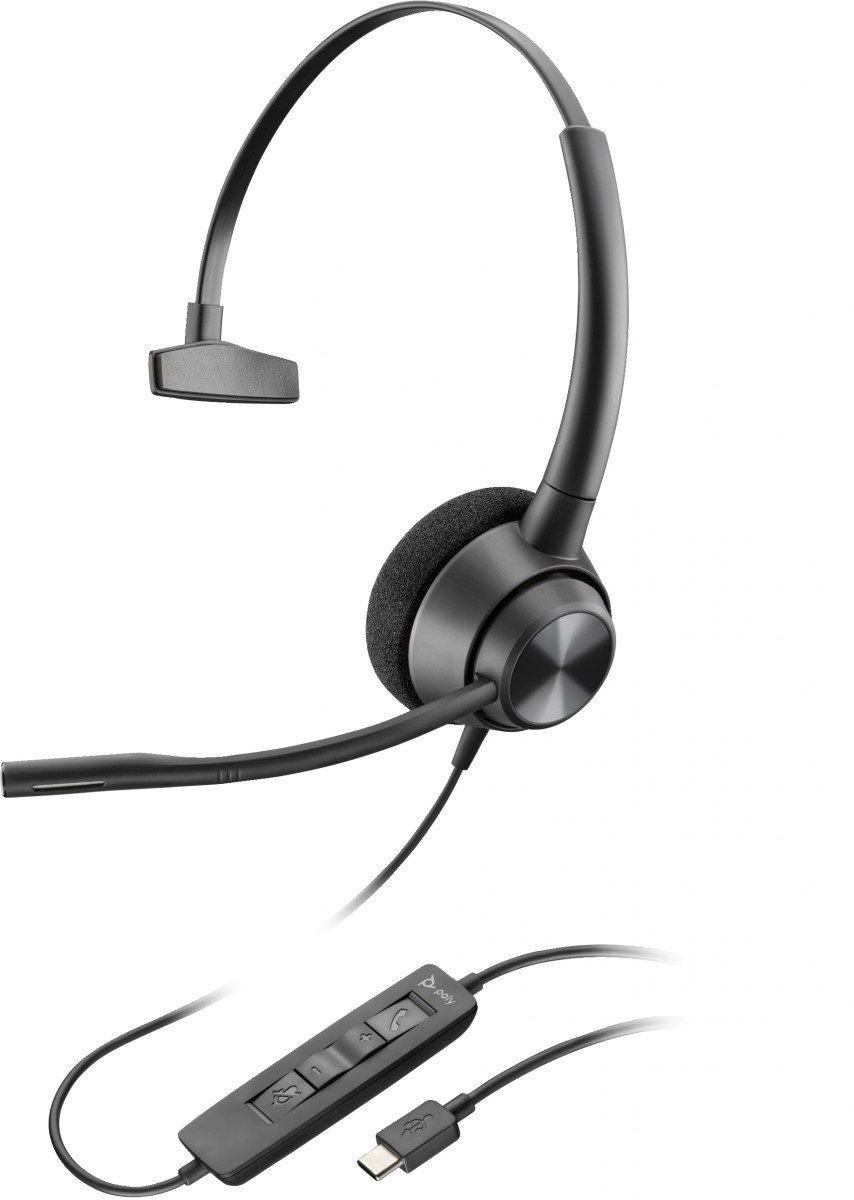 HP POLY HP Poly EncorePro 310 USB-C Monoaural Headset TAA Auricolare Cablato A Padiglione Ufficio USB tipo-C Nero - AUDIO E CUFFIE PORTATILI | TecnoCARE.net Sabaudia, Latina, Terracina, San Felice Circeo e Pontinia