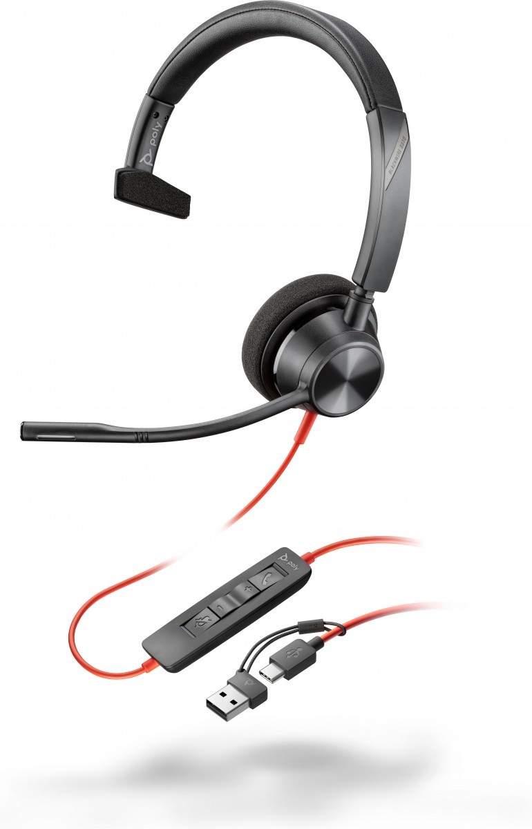HP POLY HP Poly Blackwire 3310 Monaural USB-C Headset +USB-C/A Adapter Auricolare Cablato A Padiglione Business/Everyday USB tipo-C Nero - AUDIO E CUFFIE PORTATILI | TecnoCARE.net Sabaudia, Latina, Terracina, San Felice Circeo e Pontinia