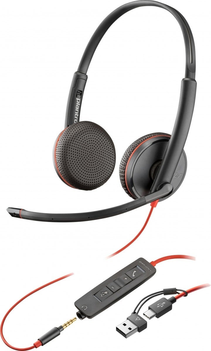 HP POLY HP Poly Blackwire 3225 Stereo USB-C Headset +3.5mm Plug +USB-C/A Adapter Auricolare Cablato A Padiglione Ufficio USB tipo-C Nero - AUDIO E CUFFIE PORTATILI | TecnoCARE.net Sabaudia, Latina, Terracina, San Felice Circeo e Pontinia