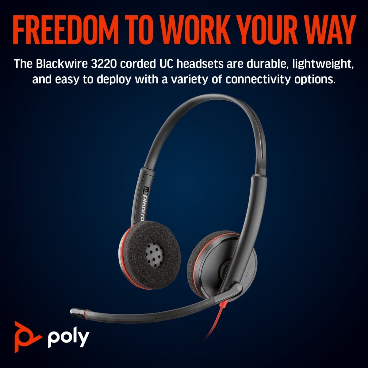 HP POLY HP Poly Blackwire 3220 Stereo USB-C Black Headset +USB-C/A Adapter (Bulk) Auricolare Cablato A Padiglione Ufficio USB tipo-C Nero - AUDIO E CUFFIE PORTATILI | TecnoCARE.net Sabaudia, Latina, Terracina, San Felice Circeo e Pontinia