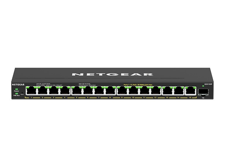 NETGEAR NETGEAR GS316EP-100PES switch di rete Gestito Gigabit Ethernet (10/100/1000) Supporto Power over Ethernet (PoE) Nero - RETI | TecnoCARE.net Sabaudia, Latina, Terracina, San Felice Circeo e Pontinia