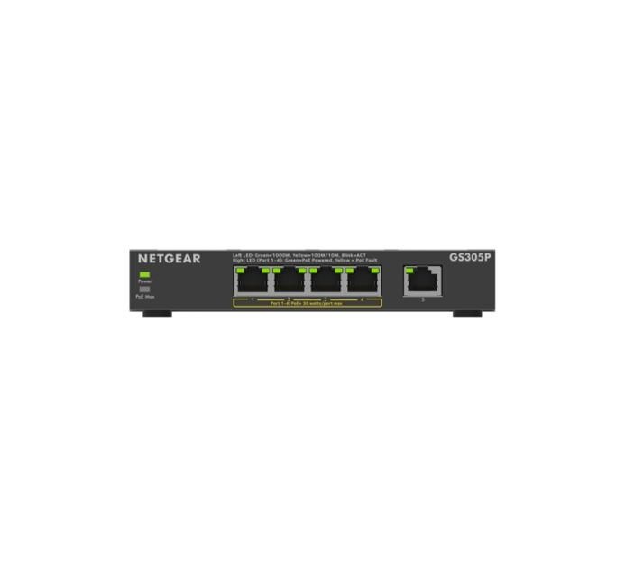 NETGEAR Netgear GS305P Switch 5xGE (4xPoE+ 63W) - RETI | TecnoCARE.net Sabaudia, Latina, Terracina, San Felice Circeo e Pontinia