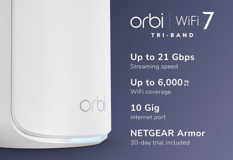 NETGEAR NETGEAR RBE872-100EUS Orbi 870 Satellite Mesh Tri-band Wi-Fi 7 - RETI | TecnoCARE.net Sabaudia, Latina, Terracina, San Felice Circeo e Pontinia