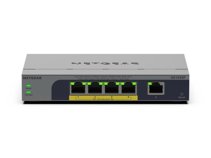 NETGEAR NETGEAR GS105EP Non gestito Gigabit Ethernet (10/100/1000) Supporto Power over Ethernet (PoE) Grigio - RETI | TecnoCARE.net Sabaudia, Latina, Terracina, San Felice Circeo e Pontinia