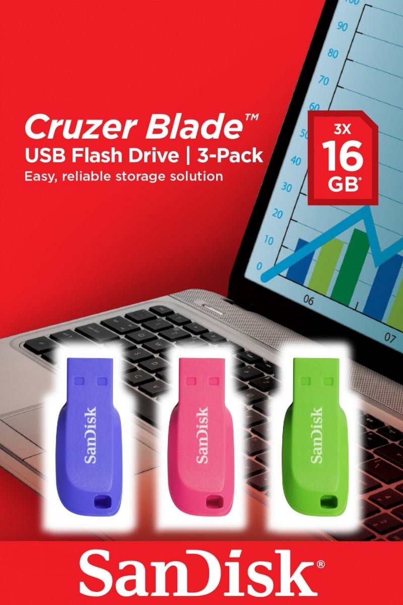SANDISK SanDisk Cruzer Blade 16GB unità flash USB USB tipo A 2.0 Blu, Verde, Rosa - SUPPORTI PER LA MEMORIZZAZIONE | TecnoCARE.net Sabaudia, Latina, Terracina, San Felice Circeo e Pontinia