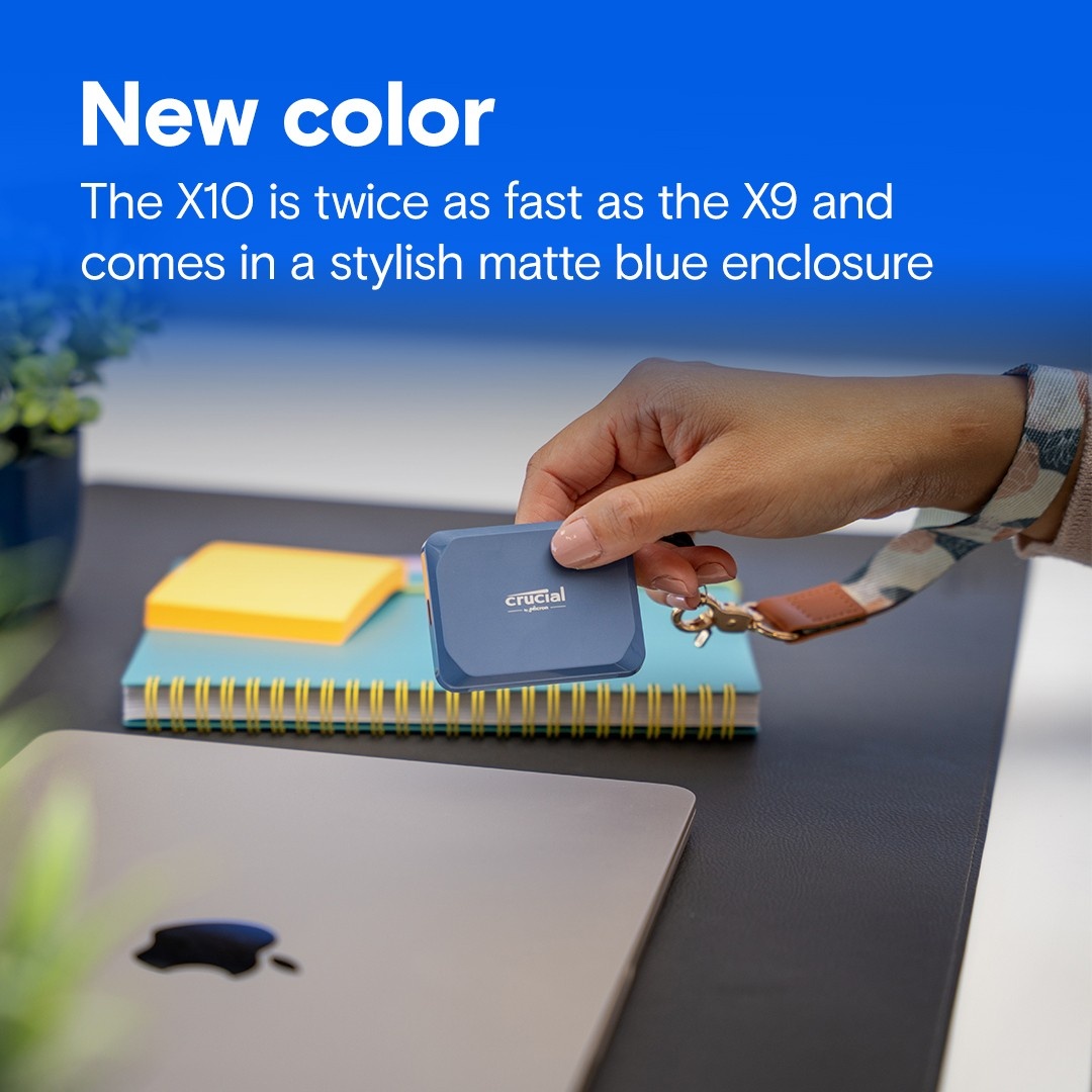 CRUCIAL Crucial X10 1 TB USB Type-C USB 3.2 Gen 2x2 Blu - SUPPORTI PER LA MEMORIZZAZIONE | TecnoCARE.net Sabaudia, Latina, Terracina, San Felice Circeo e Pontinia