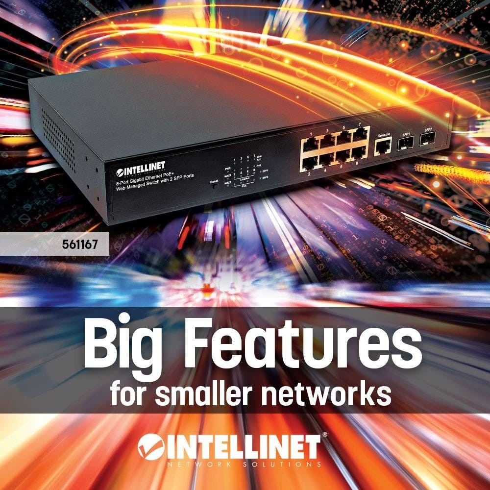 INTELLINET Intellinet 561167 switch di rete Gestito Gigabit Ethernet (10/100/1000) Supporto Power over Ethernet (PoE) Nero - RETI | TecnoCARE.net Sabaudia, Latina, Terracina, San Felice Circeo e Pontinia