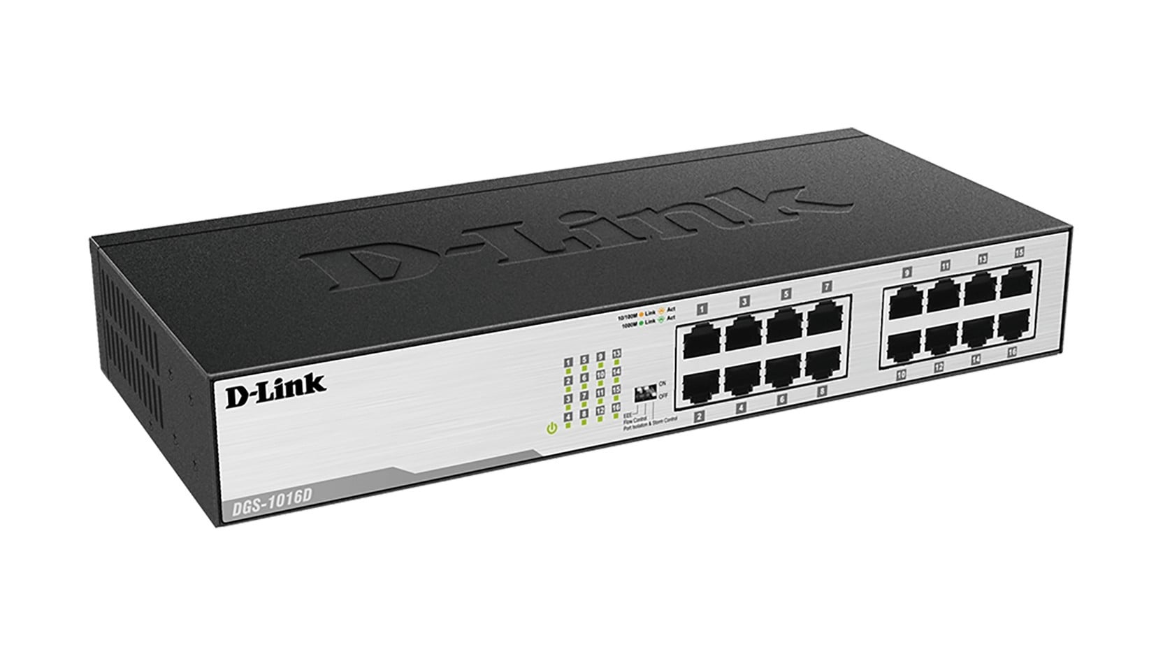 D-LINK D-Link DGS-1016D switch di rete Non gestito Gigabit Ethernet (10/100/1000) 1U Nero, Argento - RETI | TecnoCARE.net Sabaudia, Latina, Terracina, San Felice Circeo e Pontinia