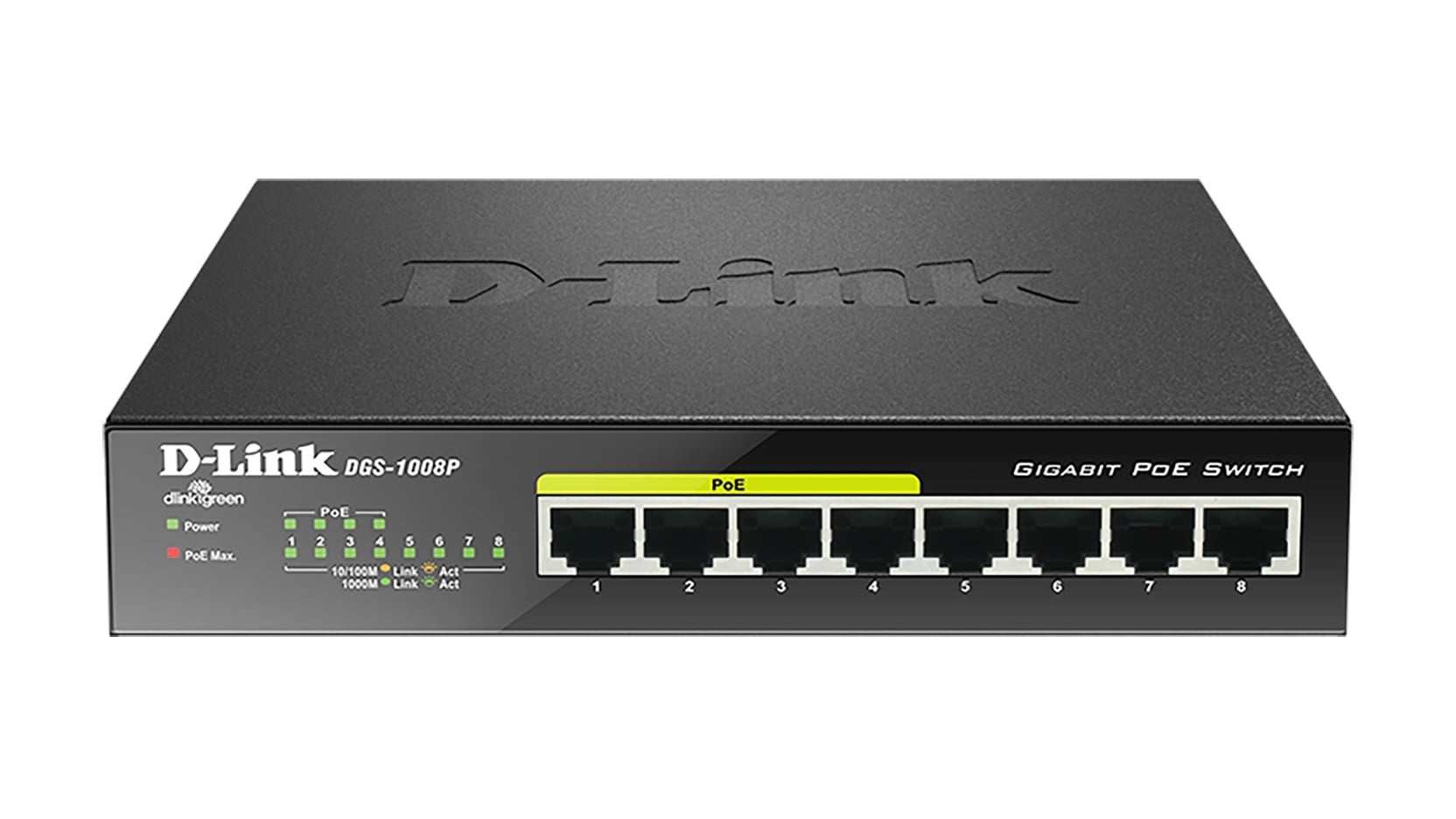 D-LINK D-Link DGS-1008P switch di rete Non gestito Gigabit Ethernet (10/100/1000) Supporto Power over Ethernet (PoE) Nero - RETI | TecnoCARE.net Sabaudia, Latina, Terracina, San Felice Circeo e Pontinia