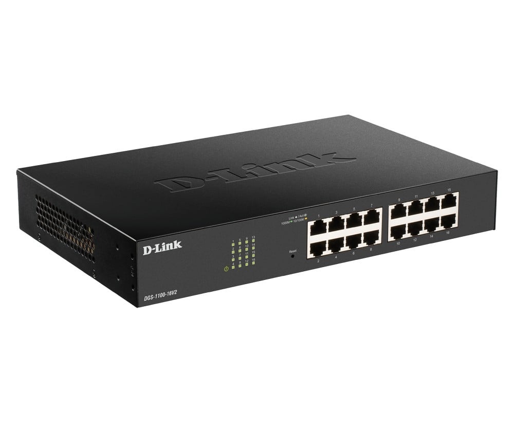 D-LINK D-Link DGS-1100-16V2 switch di rete Gestito Gigabit Ethernet (10/100/1000) Nero - RETI | TecnoCARE.net Sabaudia, Latina, Terracina, San Felice Circeo e Pontinia