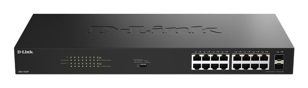 D-LINK D-Link DGS-1018P Non gestito Gigabit Ethernet (10/100/1000) Supporto Power over Ethernet (PoE) Nero - RETI | TecnoCARE.net Sabaudia, Latina, Terracina, San Felice Circeo e Pontinia