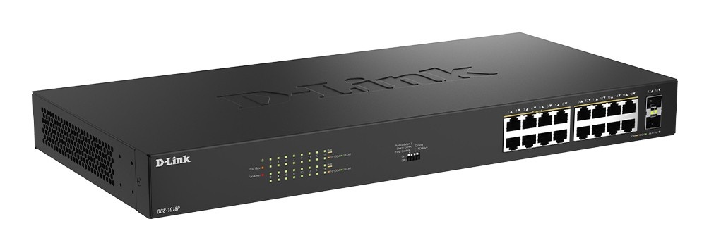 D-LINK D-Link DGS-1018P Non gestito Gigabit Ethernet (10/100/1000) Supporto Power over Ethernet (PoE) Nero - RETI | TecnoCARE.net Sabaudia, Latina, Terracina, San Felice Circeo e Pontinia