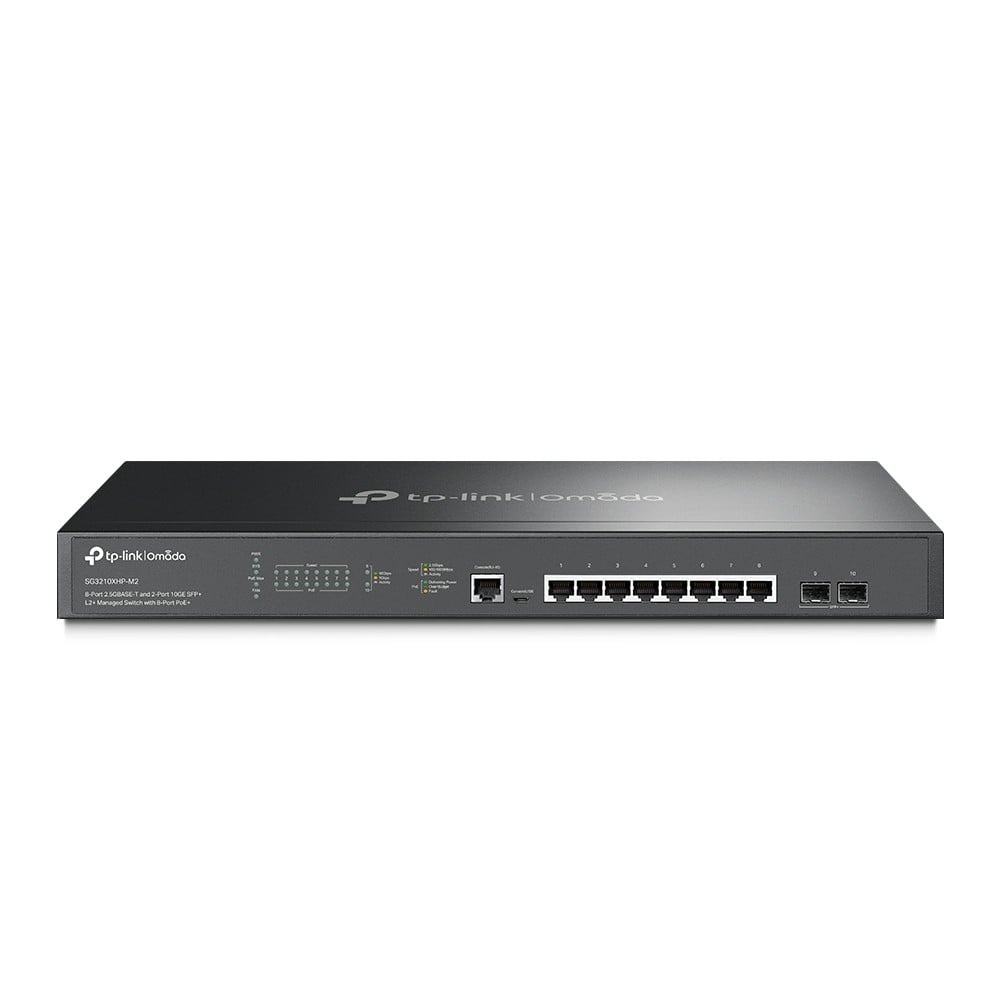 TP-LINK TP-Link SG3210XHP-M2 (TL-SG3210XHP-M2) JetStream™ 8-Port 2.5GBase-T and 2-Port 10GE SFP+ L2+ Managed Switch with 8-Port PoE+ - RETI | TecnoCARE.net Sabaudia, Latina, Terracina, San Felice Circeo e Pontinia