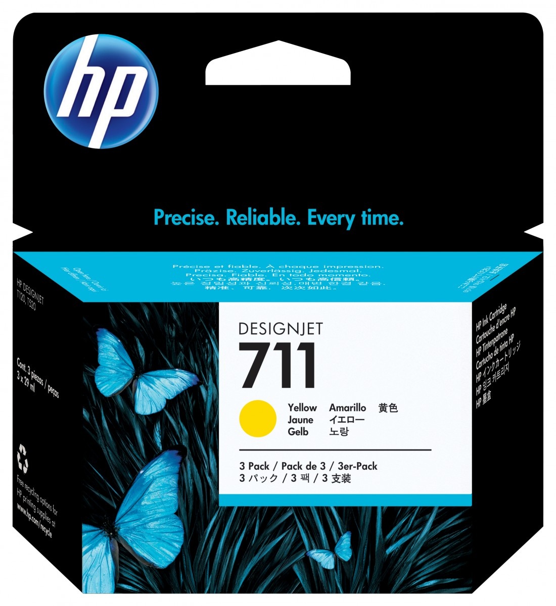 HP HP Confezione da 3 cartucce di inchiostro giallo DesignJet 711, 29 ml - STAMPANTI E SCANNER | TecnoCARE.net Sabaudia, Latina, Terracina, San Felice Circeo e Pontinia