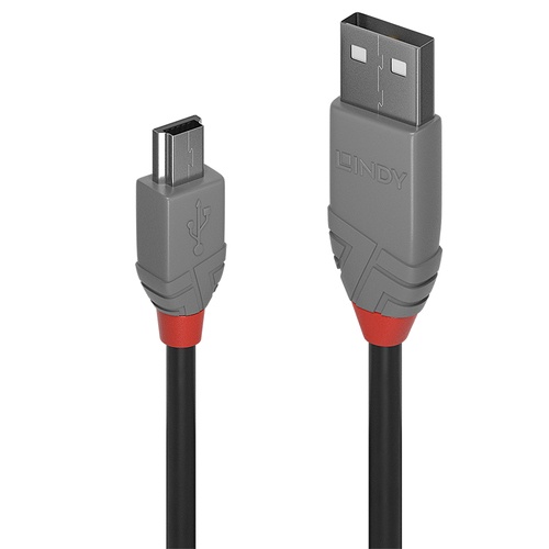 LINDY LINDY 0,5M USB 2.0 KABEL A/MINI-B, ANTHRA - CAVI USB | TecnoCARE.net Sabaudia, Latina, Terracina, San Felice Circeo e Pontinia