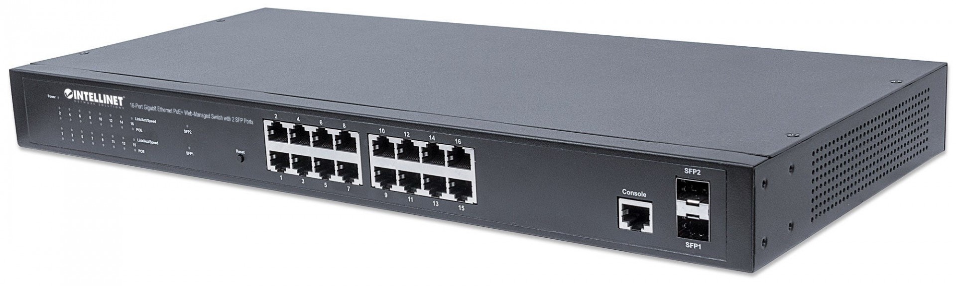 INTELLINET Intellinet 561341 switch di rete Gestito L2+ Gigabit Ethernet (10/100/1000) Supporto Power over Ethernet (PoE) 1U Nero - RETI | TecnoCARE.net Sabaudia, Latina, Terracina, San Felice Circeo e Pontinia