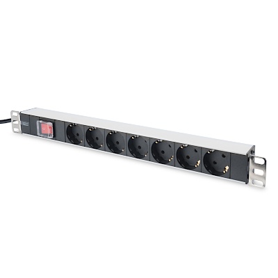 DIGITUS DIGITUS Multipresa con profilo in alluminio, interruttore e dispositivo di protezione contro il sovraccarico, 7 prese, 2 m spina di sicurezza del connettore - ARMADI RACK ACCESSORI | TecnoCARE.net Sabaudia, Latina, Terracina, San Felice Circeo e Pontinia