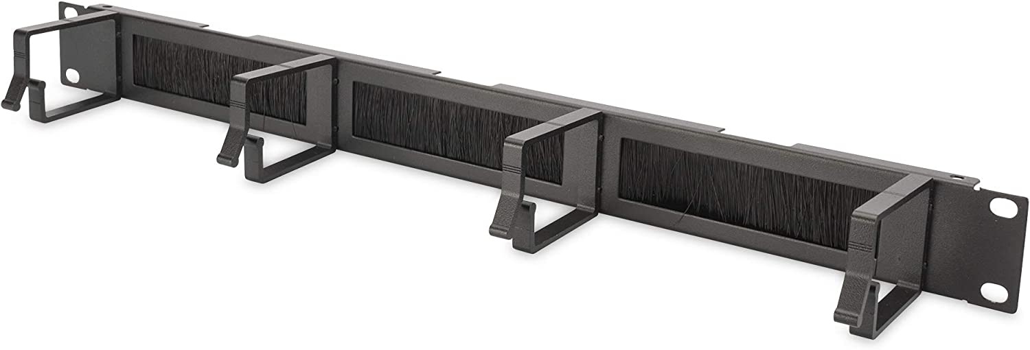 DIGITUS LISTELLO GUIDACAVI FORATO CON SPAZZOLA DI PROTEZIONE PER ARMADI 19 (1 UNITA) NERO CON 4 GANCI - ARMADI RACK ACCESSORI | TecnoCARE.net Sabaudia, Latina, Terracina, San Felice Circeo e Pontinia