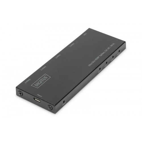 DIGITUS SPLITTER HDMI ULTRA SLIM, 1X4, 4K/60HZ HDR, HDCP 2.2, 18 GBPS, MICRO USB POWER - SPLITTER / EXTENDER | TecnoCARE.net Sabaudia, Latina, Terracina, San Felice Circeo e Pontinia