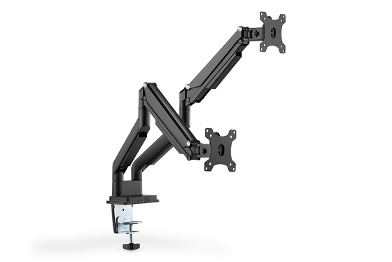DIGITUS SUPPORTO A INCASTRO DOPPIO CON PRESSIONE A GAS PER MONITOR 17-32, 2X 9 KG (MAX), NERO - WALL MOUNT | TecnoCARE.net Sabaudia, Latina, Terracina, San Felice Circeo e Pontinia