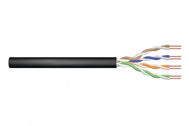 DIGITUS CAT 5e U-UTP outdoor installation cable, 100 MHz Fca (PVC), AWG 24/1, 500 m paper box, sx, black - CAVI PER COMPUTER E PERIFERICHE | TecnoCARE.net Sabaudia, Latina, Terracina, San Felice Circeo e Pontinia