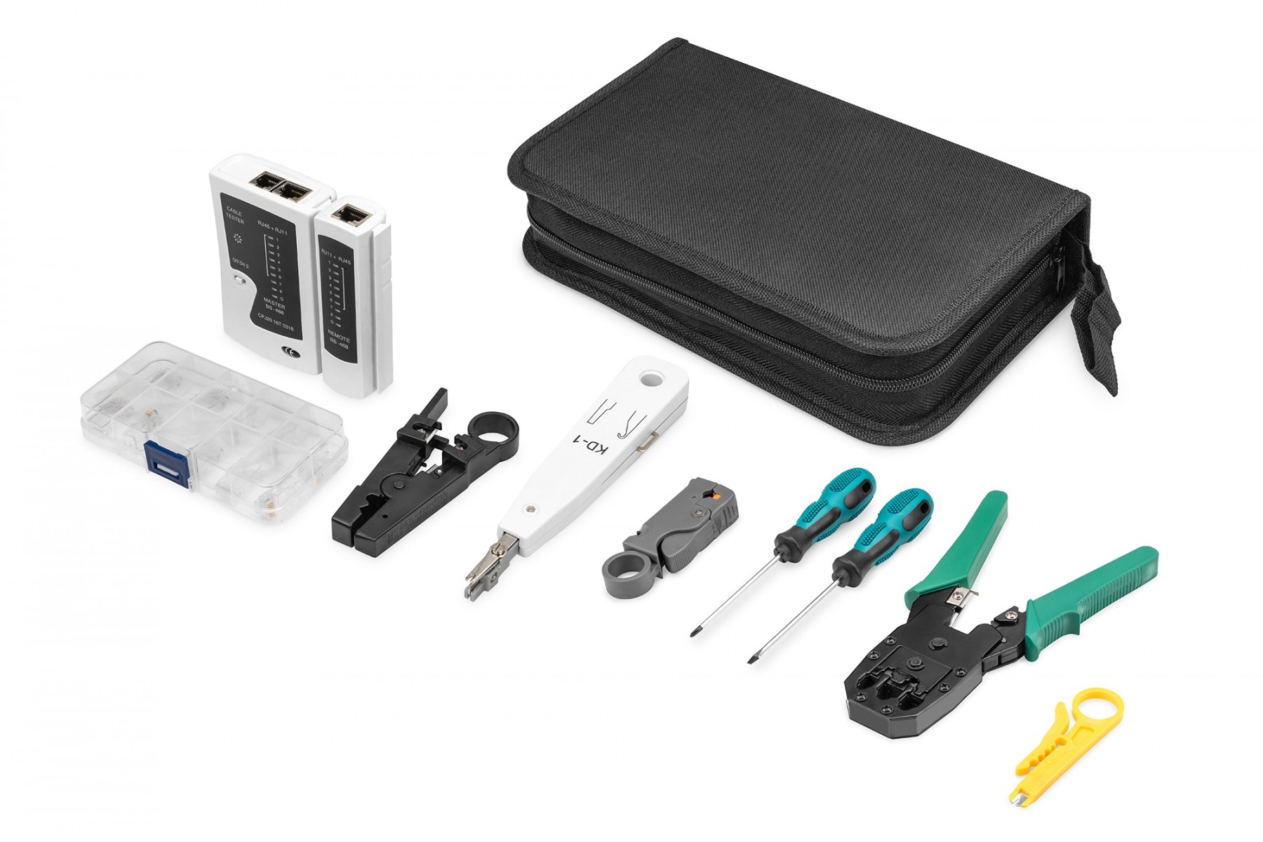 DIGITUS Kit di strumenti per la rilevazione dei guasti, il collaudo e l'installazione di nuovi sistemi LAN - CAVI PER COMPUTER E PERIFERICHE | TecnoCARE.net Sabaudia, Latina, Terracina, San Felice Circeo e Pontinia