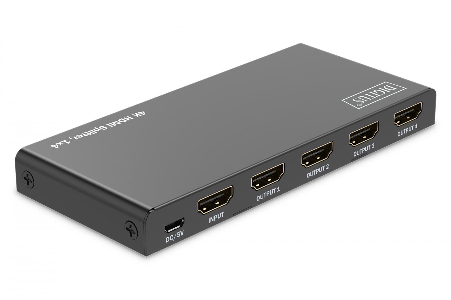 DIGITUS Splitter HDMI 1x4, 4K/60Hz UHD con HDR, 18 Gbps, HDCP 2.2, EDID - ELABORAZIONI E DISTRIBUZIONI DEL SEGNALE | TecnoCARE.net Sabaudia, Latina, Terracina, San Felice Circeo e Pontinia