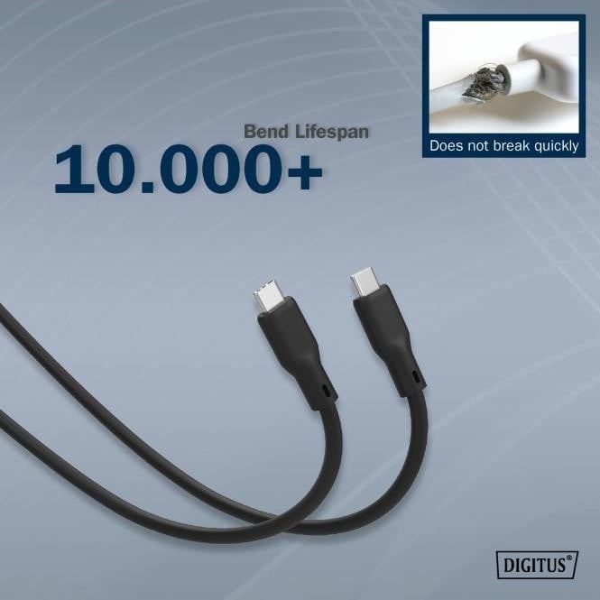DIGITUS Cavo di collegamento in silicone USB-C a USB-C, USB 4 Gen2 20G 8K60Hz 240W, 2 m, nero - CAVI PER COMPUTER E PERIFERICHE | TecnoCARE.net Sabaudia, Latina, Terracina, San Felice Circeo e Pontinia