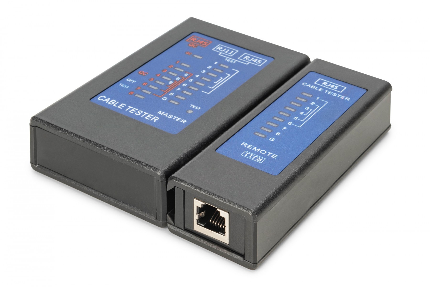 DIGITUS Tester di cavi di rete e comunicazione LED, Cat.5e-Cat.6A, (RJ45, RJ12, RJ11), Auto-Scan con PoE - RETI | TecnoCARE.net Sabaudia, Latina, Terracina, San Felice Circeo e Pontinia