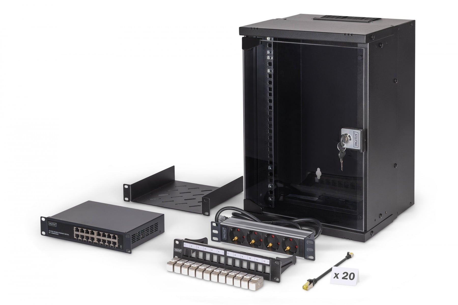 DIGITUS Digitus DN-49103-SET Set di rete SOHO Pro, 254 mm (10") - 9U, 315 x 300 mm (L x P) - COMPONENTI | TecnoCARE.net Sabaudia, Latina, Terracina, San Felice Circeo e Pontinia