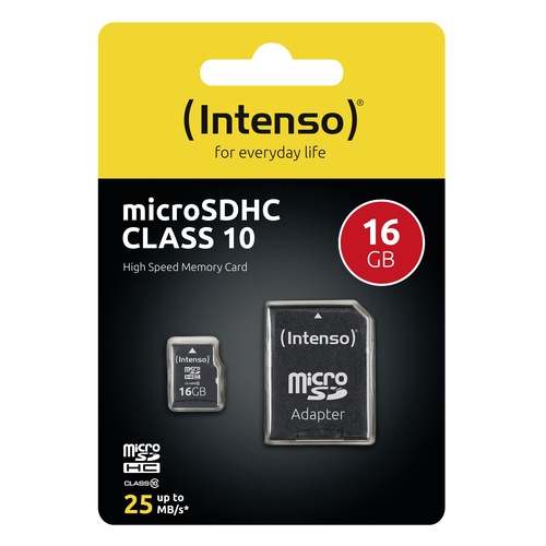 INTENSO INTENSO MICRO SDHC 16GB CLASSE 10 + ADATTATORE SD - MEMORIE FLASH | TecnoCARE.net Sabaudia, Latina, Terracina, San Felice Circeo e Pontinia