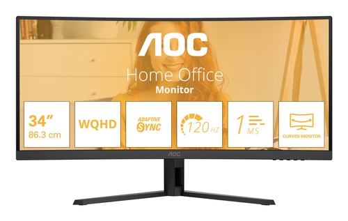AOC AOC MONITOR CURVO 34 LED VA WQHD 21:9 4MS 120hz, REG ALT, DP/HDMI - MONITOR LED | TecnoCARE.net Sabaudia, Latina, Terracina, San Felice Circeo e Pontinia