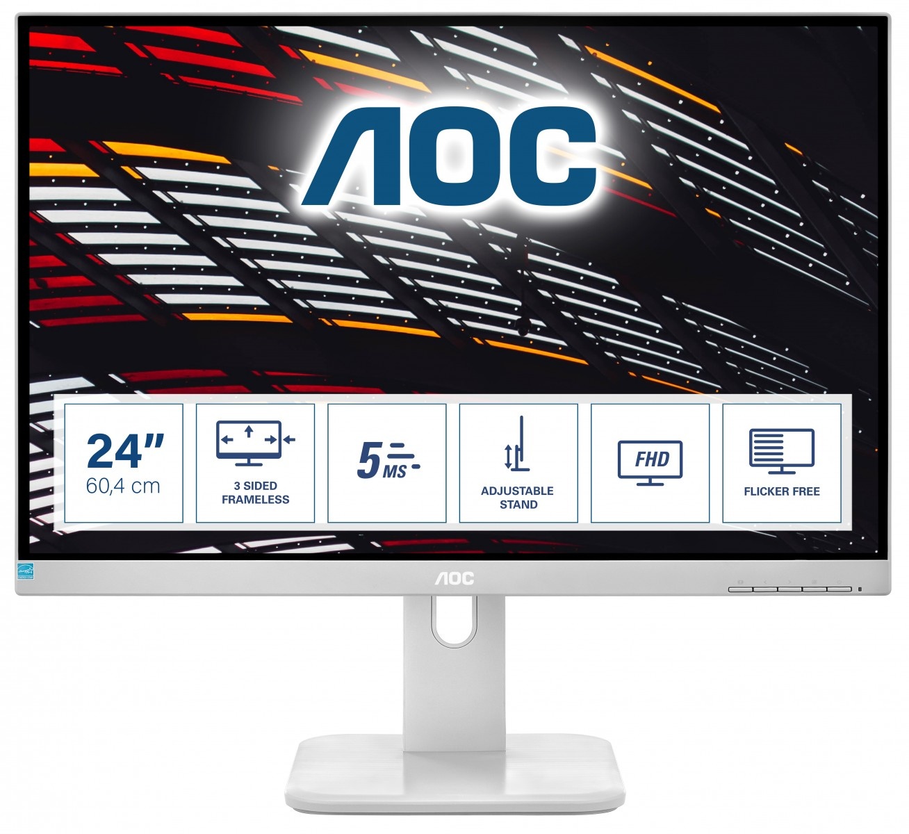 AOC AOC P1 24P1/GR Monitor PC 60,5 cm (23.8") 1920 x 1080 Pixel Full HD LED Grigio - MONITOR E ACCESSORI | TecnoCARE.net Sabaudia, Latina, Terracina, San Felice Circeo e Pontinia