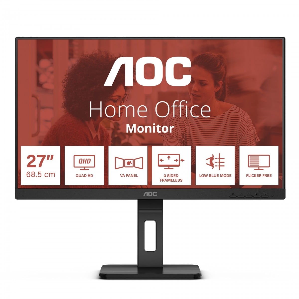 AOC AOC Q27E3UMF Monitor PC 68,6 cm (27") 2560 x 1440 Pixel Quad HD Nero - MONITOR E ACCESSORI | TecnoCARE.net Sabaudia, Latina, Terracina, San Felice Circeo e Pontinia