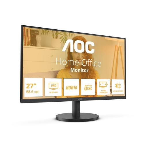 AOC AOC MONITOR 27 4K ULTRA HD IPS 16:9 4MS 300 CDM, DP/2HDMI - MONITOR LED | TecnoCARE.net Sabaudia, Latina, Terracina, San Felice Circeo e Pontinia
