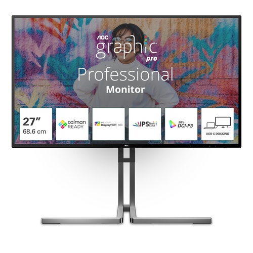 AOC AOC U3 U27U3CV Monitor PC 68,6 cm (27") 3840 x 2160 Pixel 4K Ultra HD LCD Nero - MONITOR E ACCESSORI | TecnoCARE.net Sabaudia, Latina, Terracina, San Felice Circeo e Pontinia