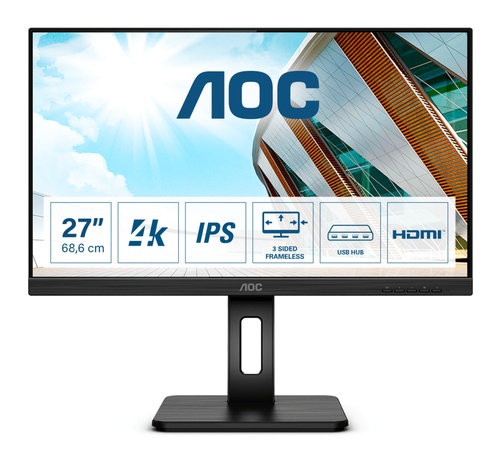 AOC AOC P2 U27P2 LED display 68,6 cm (27") 3840 x 2160 Pixel 4K Ultra HD Nero - MONITOR E ACCESSORI | TecnoCARE.net Sabaudia, Latina, Terracina, San Felice Circeo e Pontinia