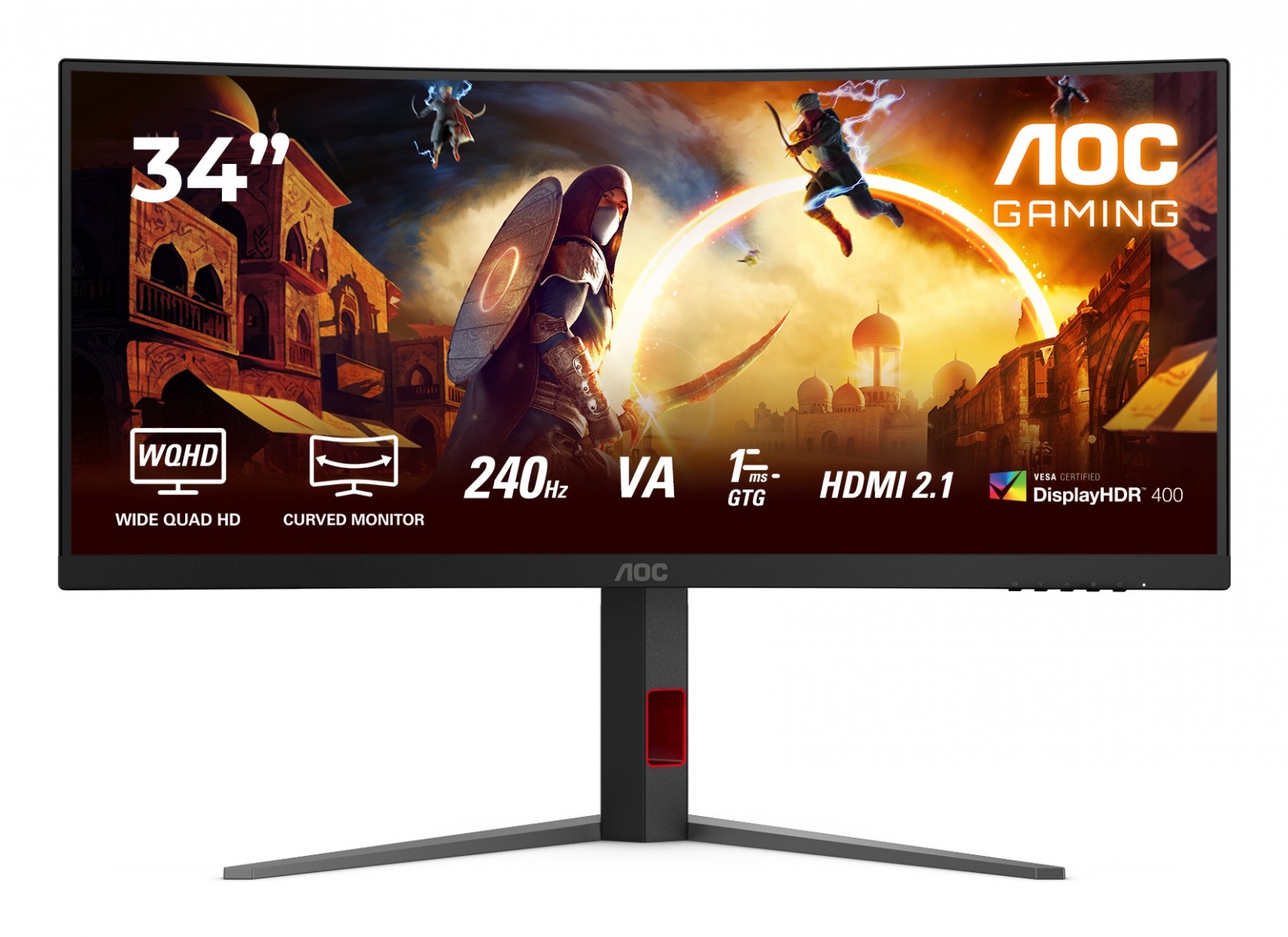 AOC AOC G4 CU34G4Z Monitor PC 86,4 cm (34") 3440 x 1440 Pixel Wide Quad HD LED Nero, Rosso - MONITOR E ACCESSORI | TecnoCARE.net Sabaudia, Latina, Terracina, San Felice Circeo e Pontinia