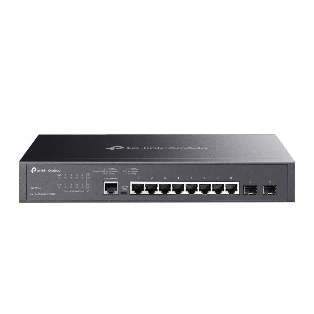 TP-LINK TP-Link SG3210 (TL-SG3210) JetStream™ 8-Port Gigabit L2+ Managed Switch with 2 SFP Slots - RETI | TecnoCARE.net Sabaudia, Latina, Terracina, San Felice Circeo e Pontinia