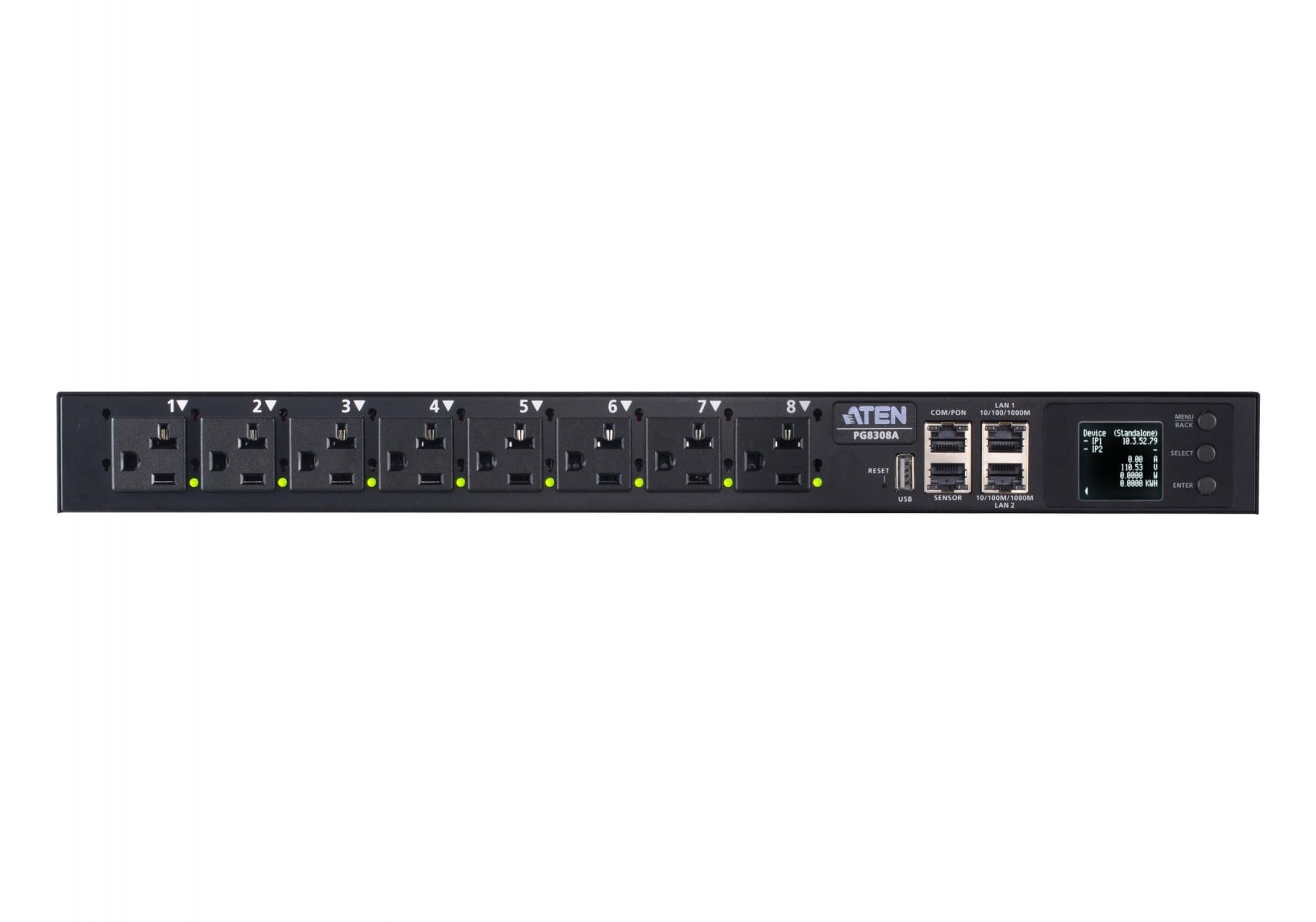 ATEN Aten PG8308G-AT 32A 8-Presa 1U Presa-Metered & Switche - BATTERIE E ALIMENTATORI | TecnoCARE.net Sabaudia, Latina, Terracina, San Felice Circeo e Pontinia