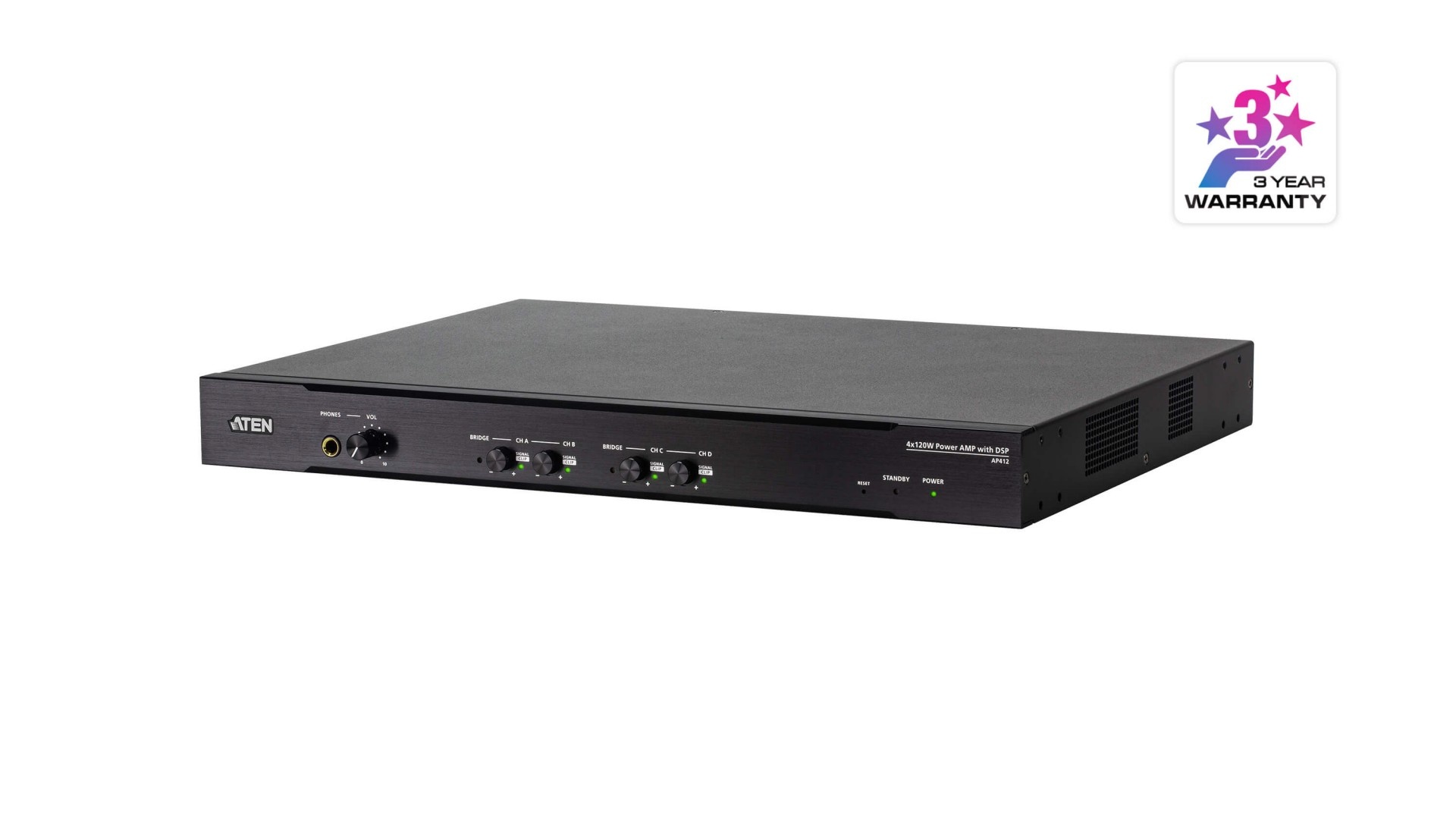 ATEN Aten AP412-AT-G 4x120W Alimentazione Amplifier with DSP - ELABORAZIONI E DISTRIBUZIONI DEL SEGNALE | TecnoCARE.net Sabaudia, Latina, Terracina, San Felice Circeo e Pontinia