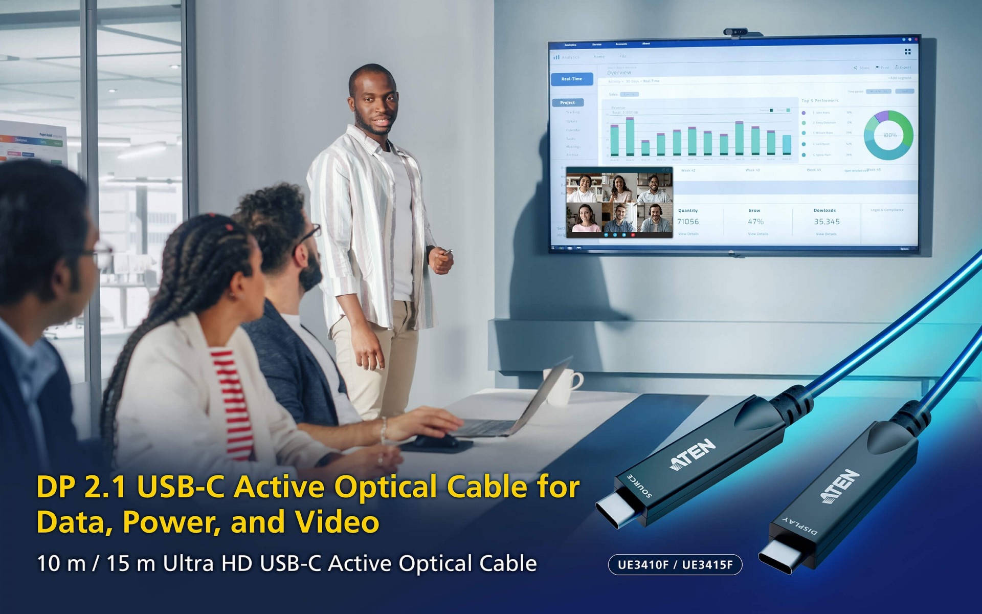 ATEN Aten UE3415F-AT 15 m USB3.2 Gen2 Type-C Full Functional Active Ottico Cavo - CAVI PER COMPUTER E PERIFERICHE | TecnoCARE.net Sabaudia, Latina, Terracina, San Felice Circeo e Pontinia