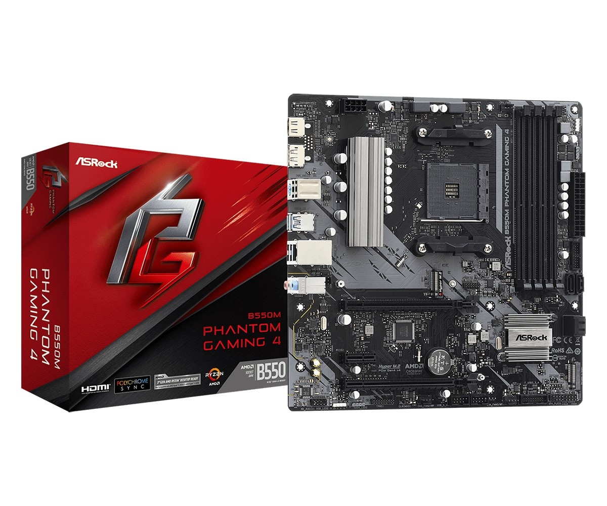 ASROCK ASRock 90-MXBE90-A0UAYZ Scheda madre B550M Phantom Gaming 4 con socket AM4 e supporto DDR4 - COMPONENTI | TecnoCARE.net Sabaudia, Latina, Terracina, San Felice Circeo e Pontinia