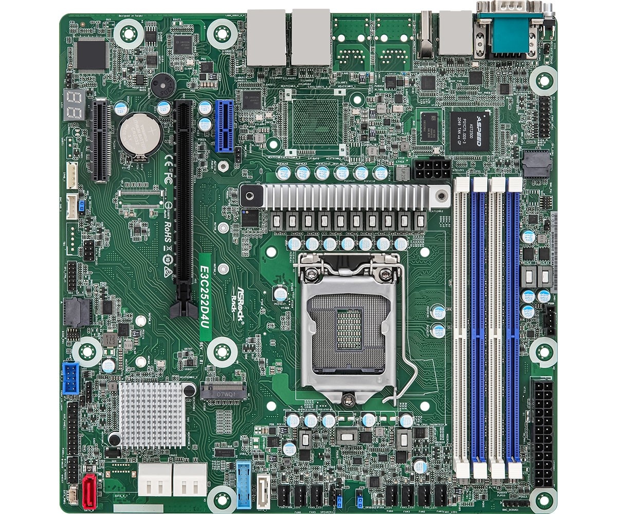 ASROCK ASRock E3C252D4U, 1xSKT LGA1200, Intel E-2300, C252, 4xDIMM, SATA, 1xM.2, 2x1GbE, IPMI - COMPONENTI | TecnoCARE.net Sabaudia, Latina, Terracina, San Felice Circeo e Pontinia