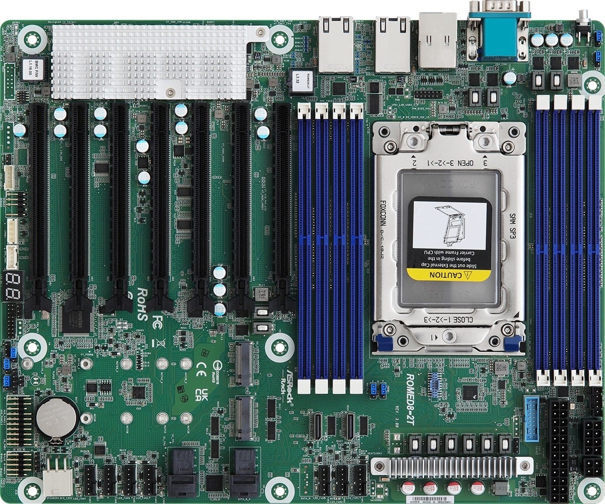 ASROCK ASRock ROMED8-2T/BCM, 1xSKT SP3, AMD EPYC 7000, SoC, SATA, NVMe, 2xM.2, 2x10GbE Broadcom, IPMI - COMPONENTI | TecnoCARE.net Sabaudia, Latina, Terracina, San Felice Circeo e Pontinia