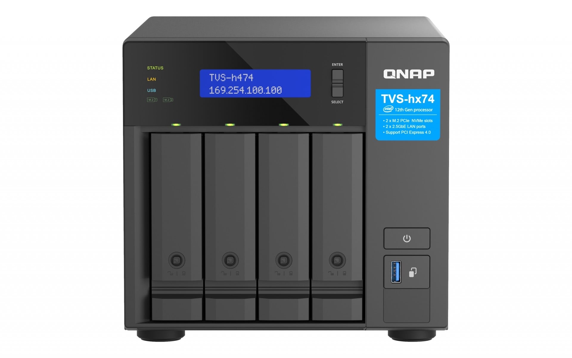 QNAP QNAP TVS-H474 NAS Tower Intel® Pentium® G7400 8 GB DDR4 0 TB QuTS hero Nero - SUPPORTI PER LA MEMORIZZAZIONE | TecnoCARE.net Sabaudia, Latina, Terracina, San Felice Circeo e Pontinia